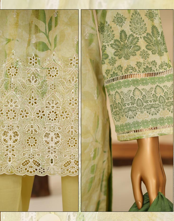 HZ Textile Ready to Wear PRINTKARI CAMBRIC Chikankari 3PC Collection 2025 D-02