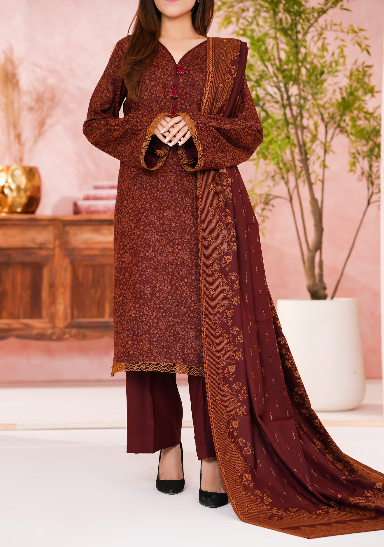 VS TEXTILES PASHMINA WINTER PRINTED 3PIECE UNSTITCHED COLLECTION 2025 D-09