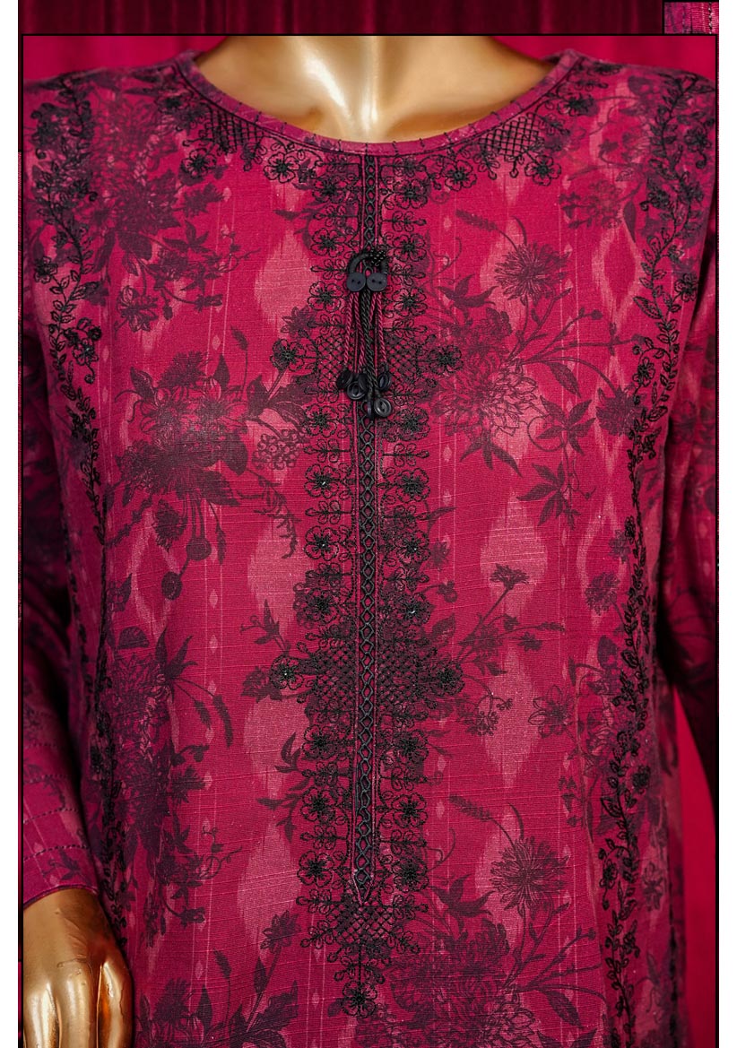 HZ Textile stitched Blooming Winter Khaddar 2Piece Co-ords Stitched Collection 2025 D-03