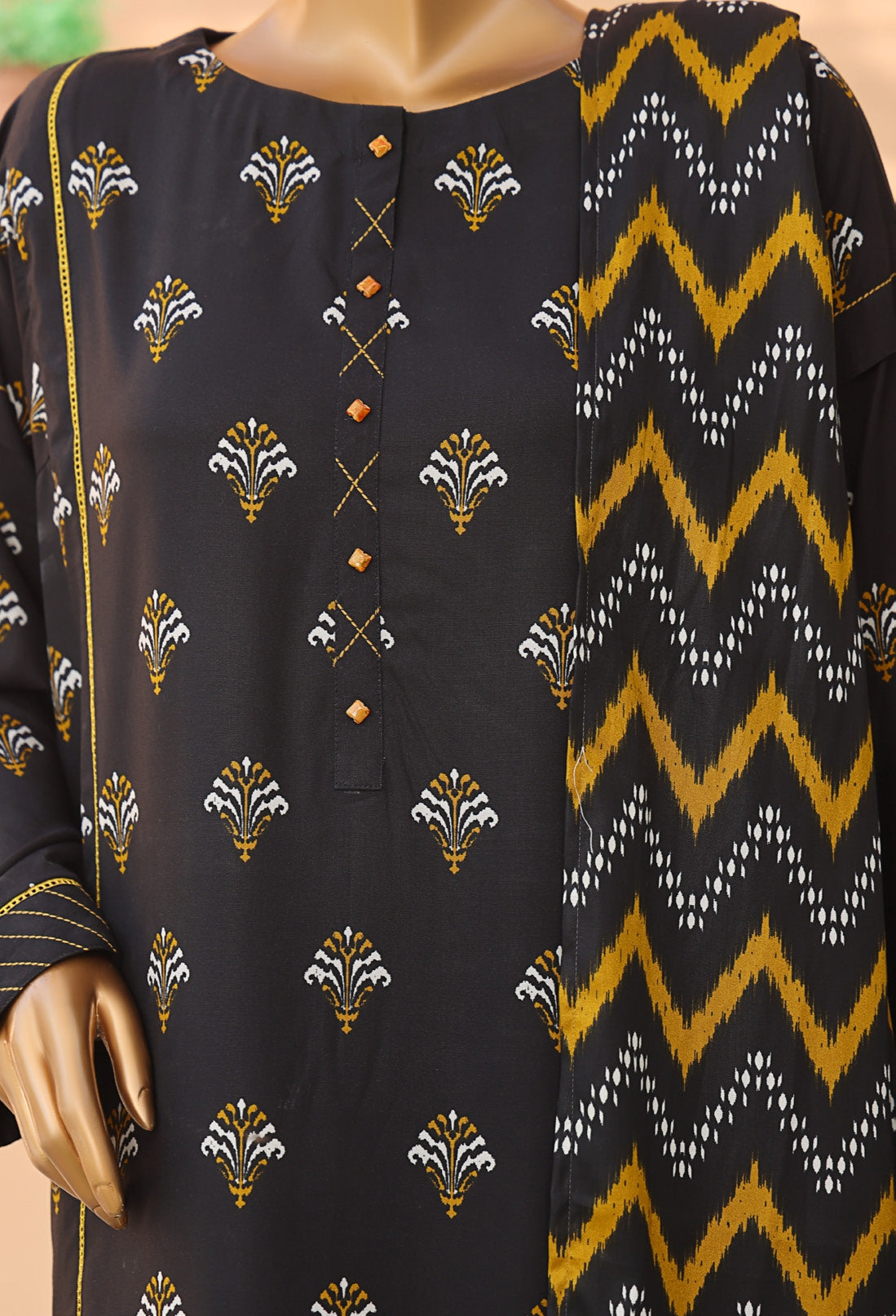 HZ Textile Unstitched Full Suit Linen Wintry Vol-4 Collection 25 D-01.