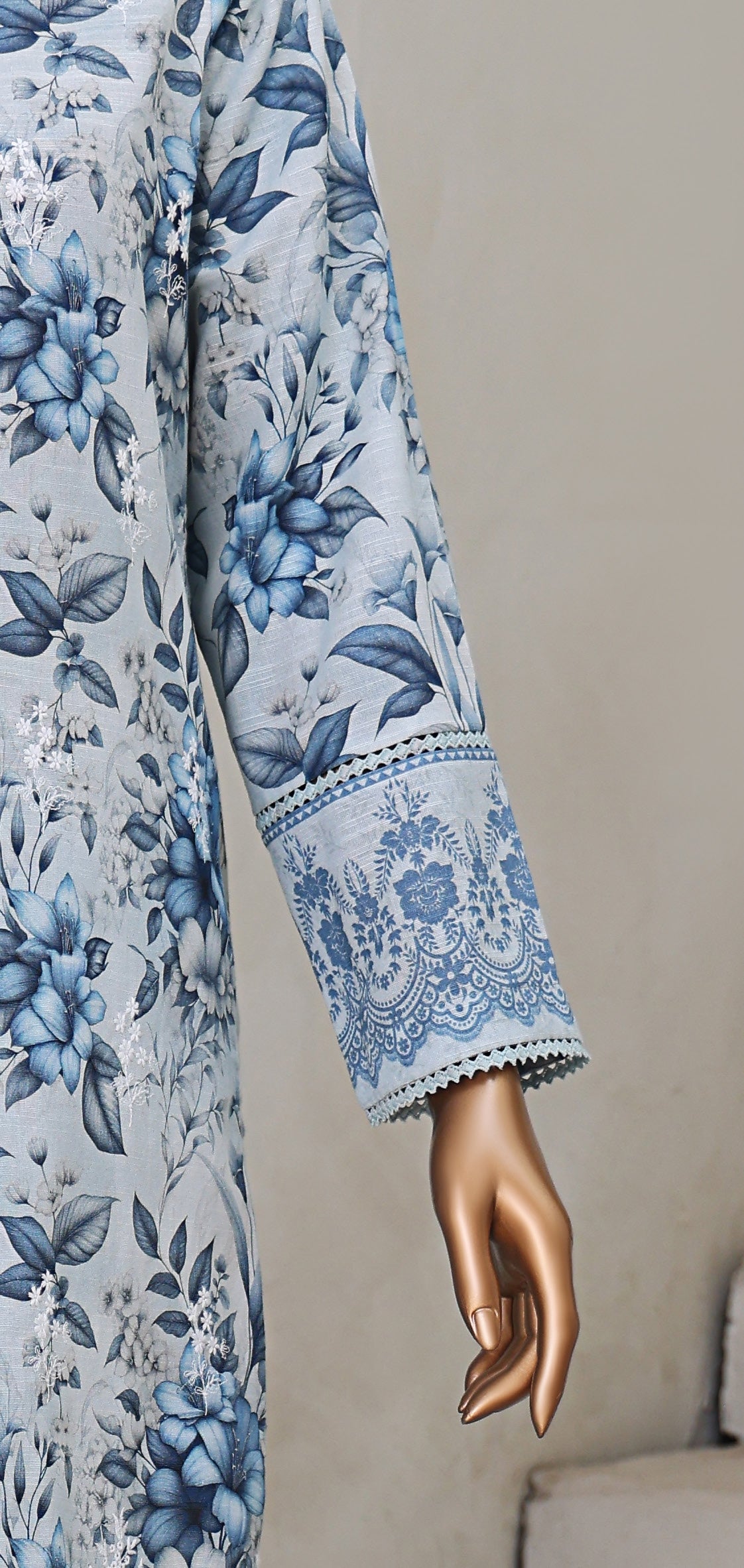 HZ Textile UNSTITCH Khadder Embroidered Chikankari With Embroidered Khadder Dupatta 3Piece Unstitched Collection _2025 D-01