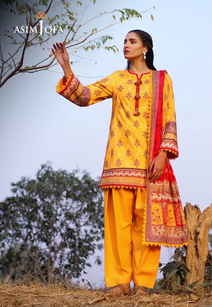Unstitched by Asim Jofa 3 Pcs Digital Printed Lawn Shirt Collection 2026 D-02