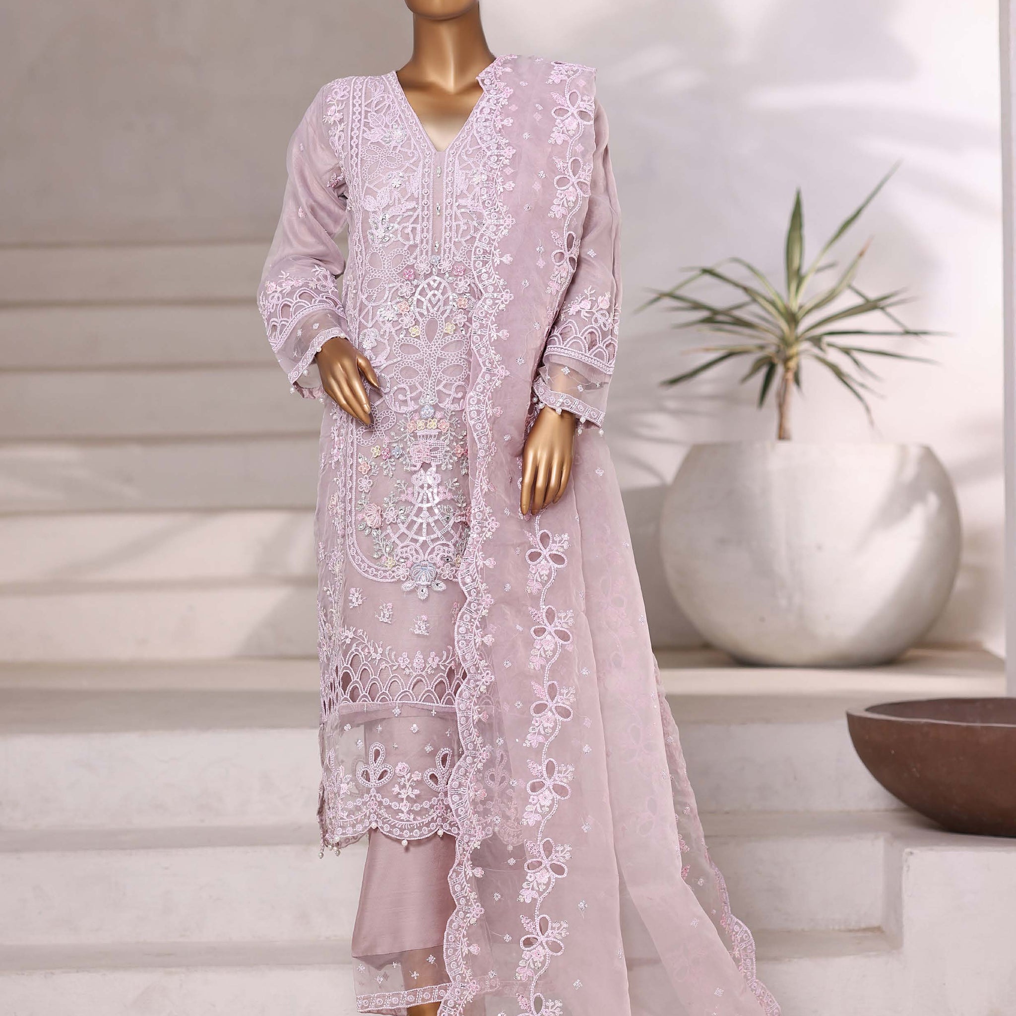 SADABAHAR LUXURY FORMAZ FESTIVE MAHPARA VOL-18 ORGANZA "EMBROIDERED 3 PIECE STITCHED COLLECTION 2025 D-02