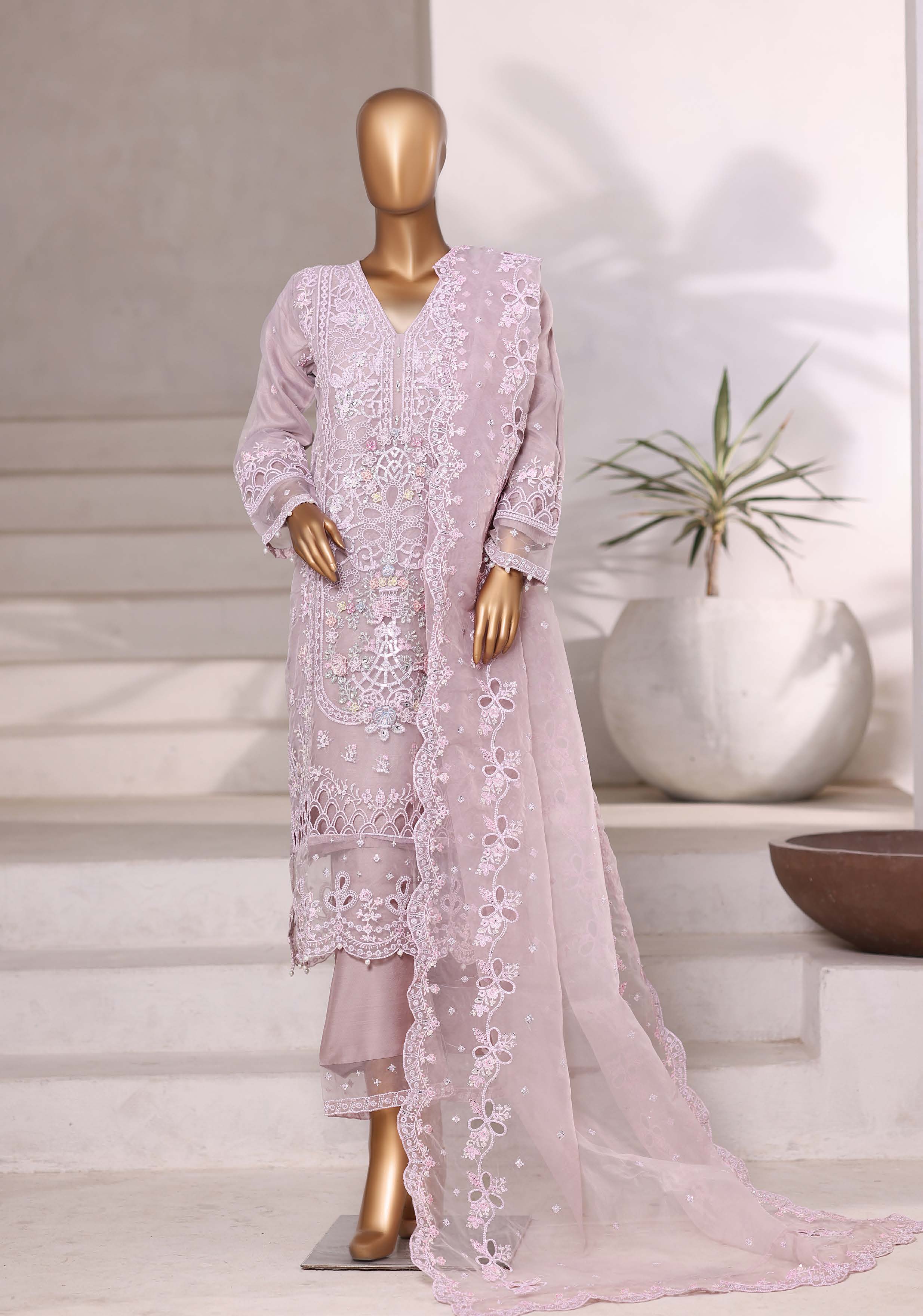 SADABAHAR LUXURY FORMAZ FESTIVE MAHPARA VOL-18 ORGANZA "EMBROIDERED 3 PIECE STITCHED COLLECTION 2025 D-02