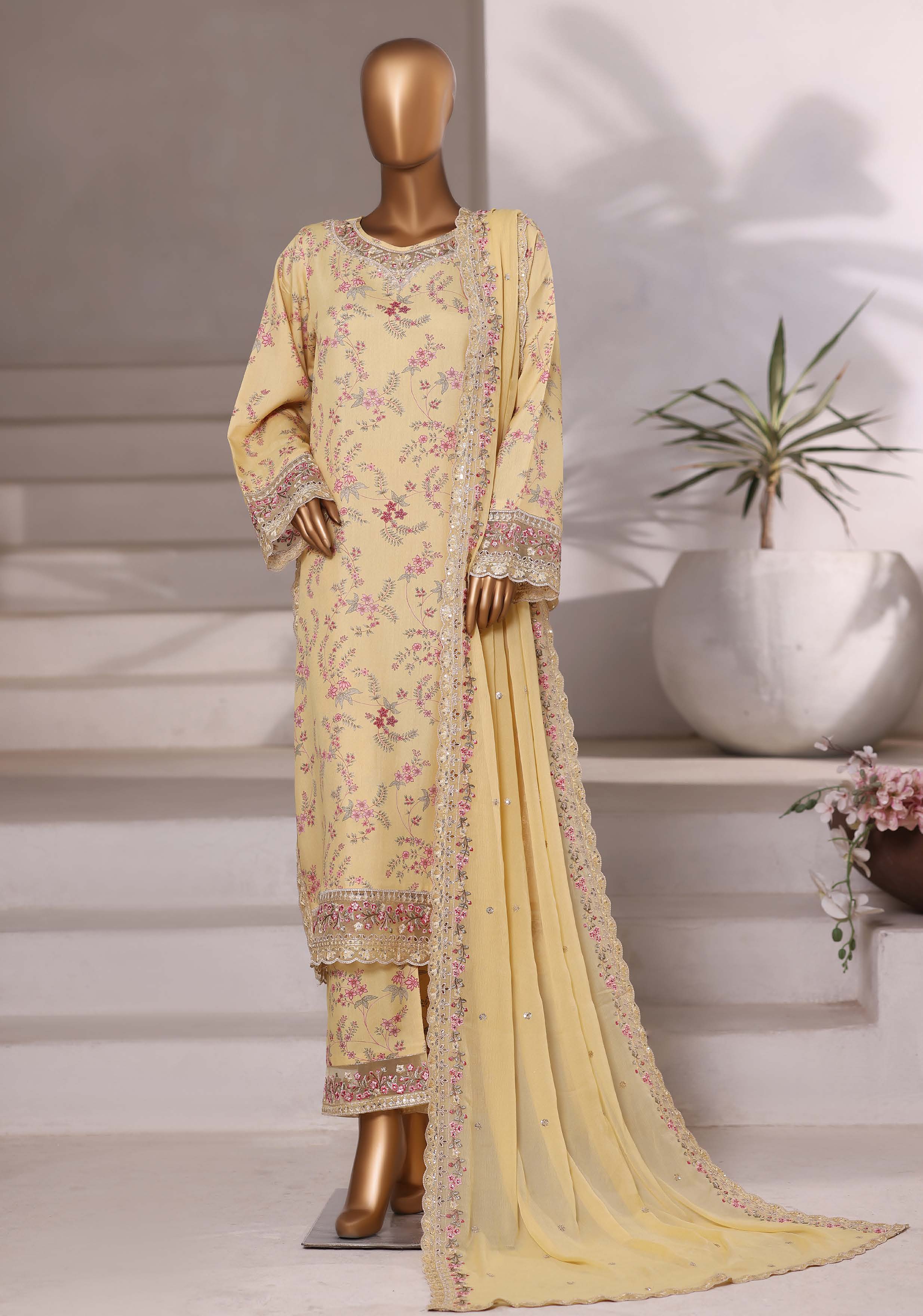 Sadabahar Luxury Viscose With Chiffon Embroidered Dupatta 3pcs Stitched Collection 2025 0-02