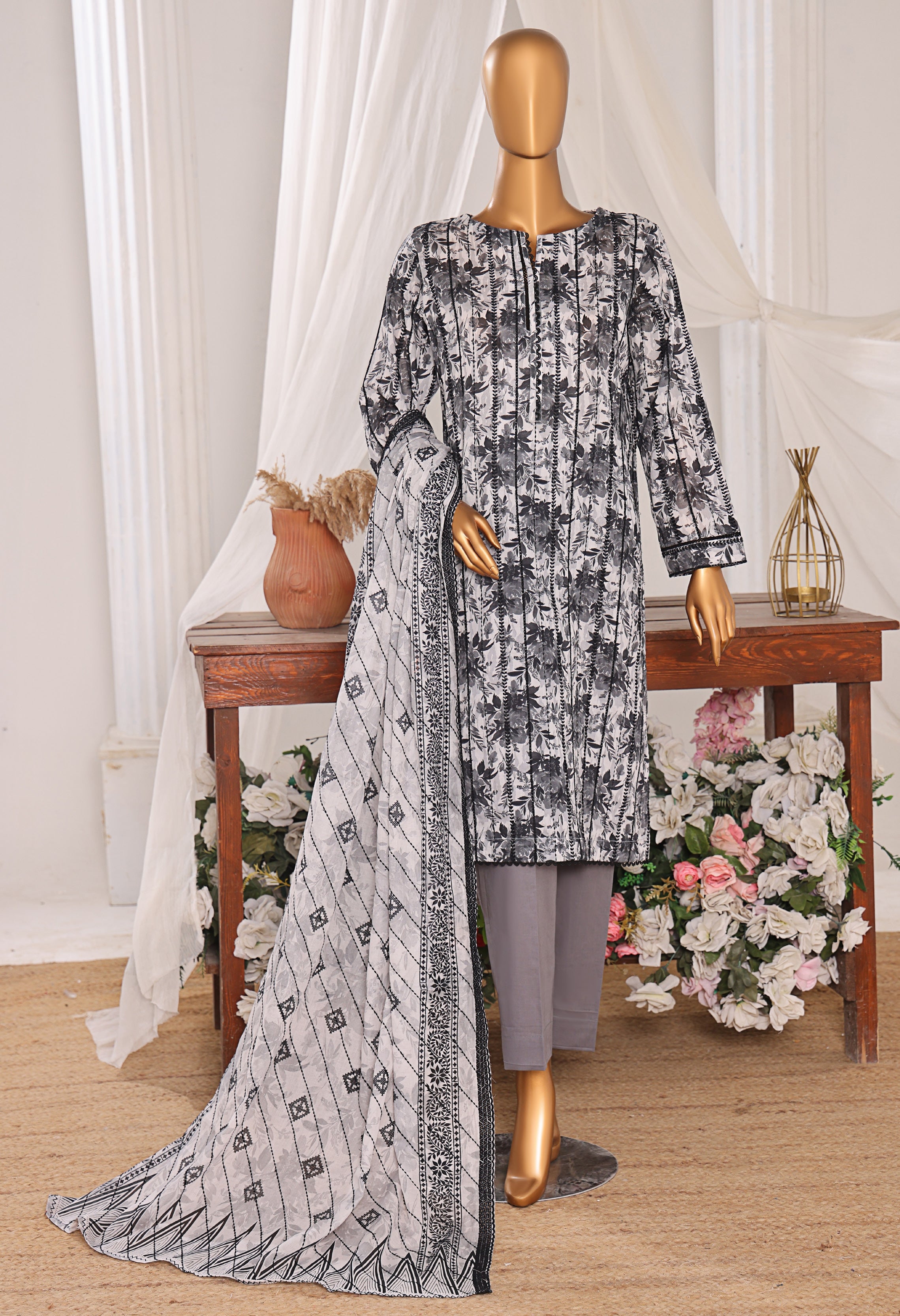 HZ Textile Unstitch Dhagakari Embroidered Collection 2025 D-02