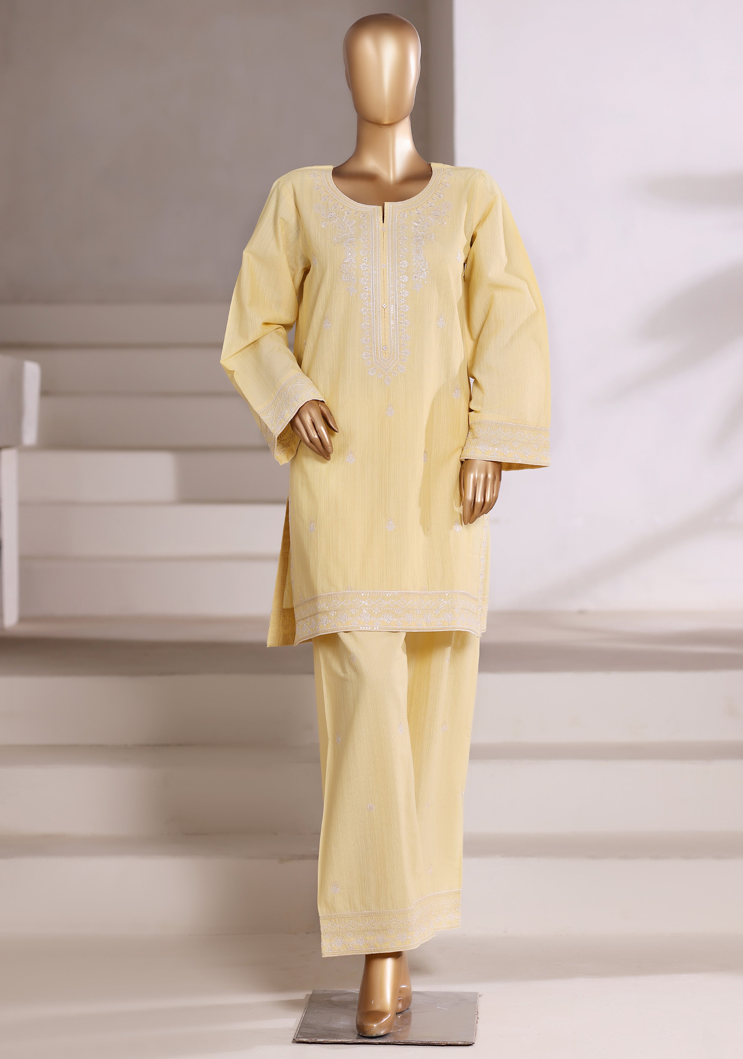 SADABAHAR Vybe Embroidered Set 2PlECE STITCHED COLLECTION 2025 D-304 Lemon
