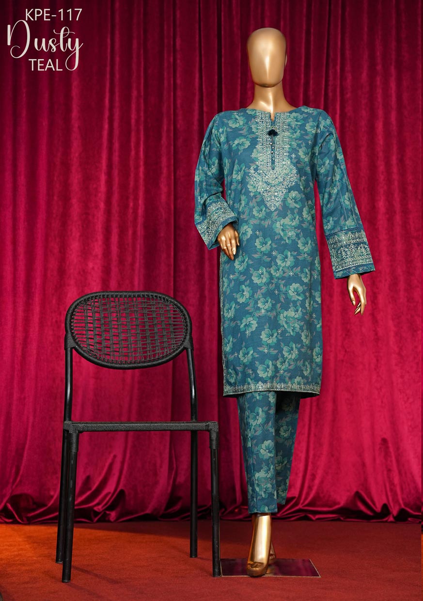 HZ Textile stitched Blooming Winter Khaddar 2Piece Co-ords Stitched Collection 2025 D-04