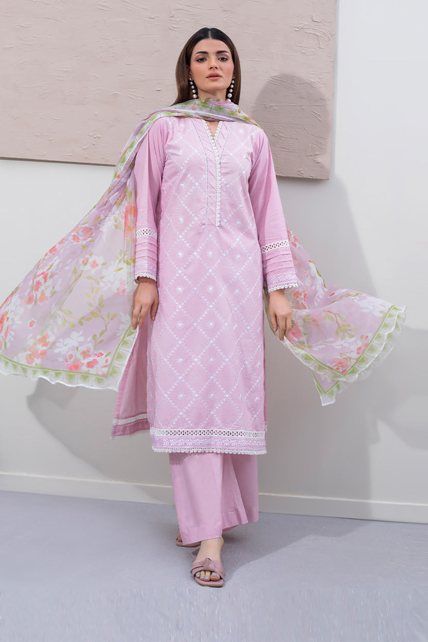 CHIKANKARI EMBROIDERED CAMBRIC 3pcs Unstitched by Zellbury Collection
