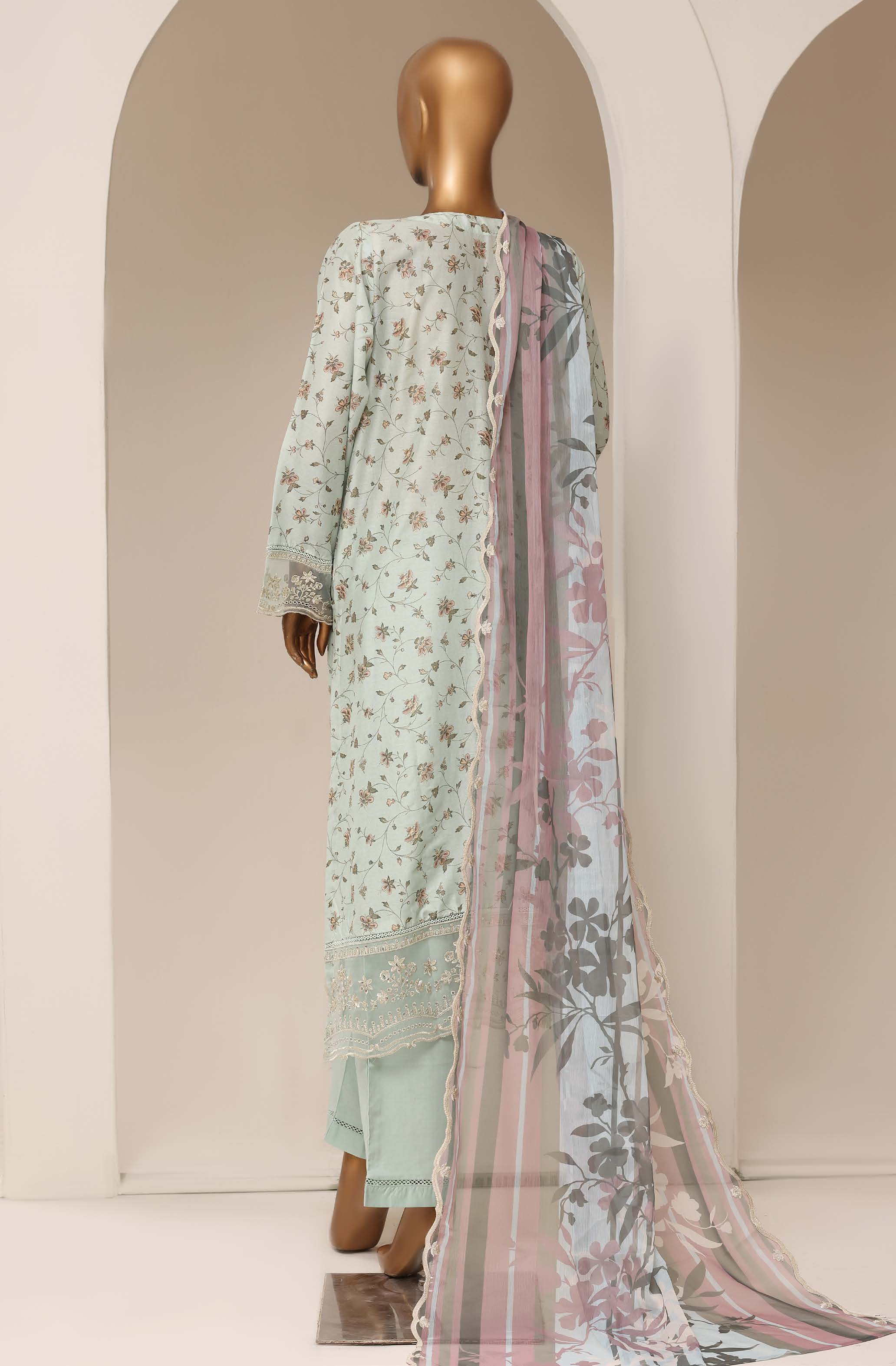 Sadabahar Luxury Lawn Festive Signature Heavy Embroidered With Digital Chiffon Embroidered Dupatta 3 Piece stitched Ready To Wear Collection 2026 D-02