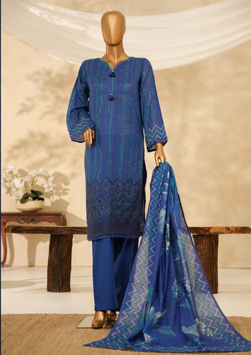 HZ Textile Ready to Wear PRINTKARI CAMBRIC Chikankari 3PC Collection 2025 D-03