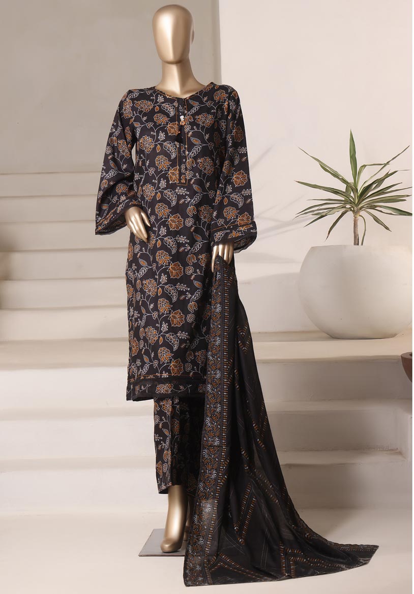 HZ Textile Ready to Wear Rozaana Cambric Printed 3PC Collection 2025 D-03
