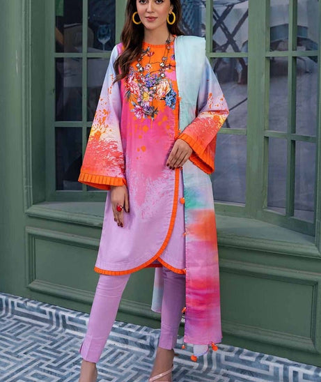 Gul Ahmed Unstitched Printed Lawn 3pcs Suite D-08