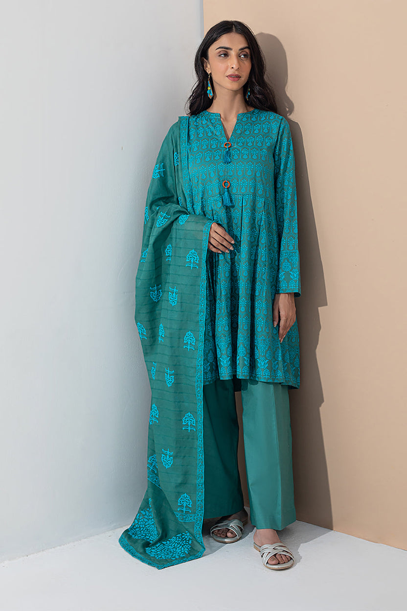 Unstitched Digital Printed 3pcs Lawn Collection by Zellbury