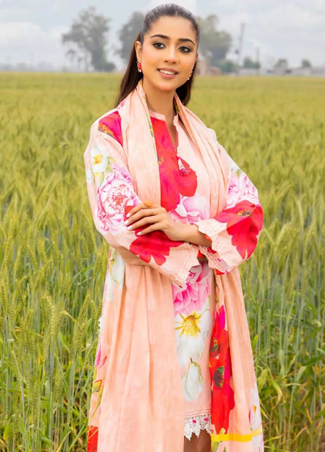 Gul Ahmed Unstitched Printed Lawn 3pcs Suite D-02