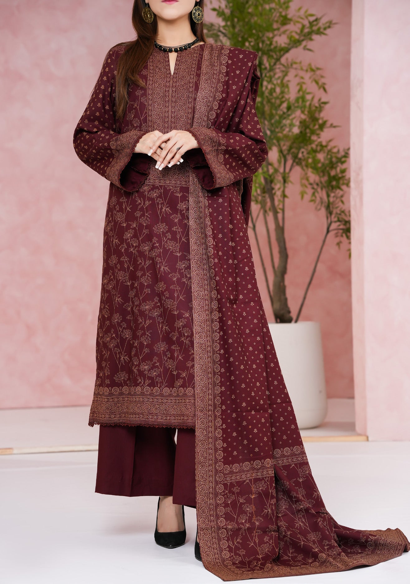 VS TEXTILES PASHMINA WINTER PRINTED 3PIECE UNSTITCHED COLLECTION 2025 D-14