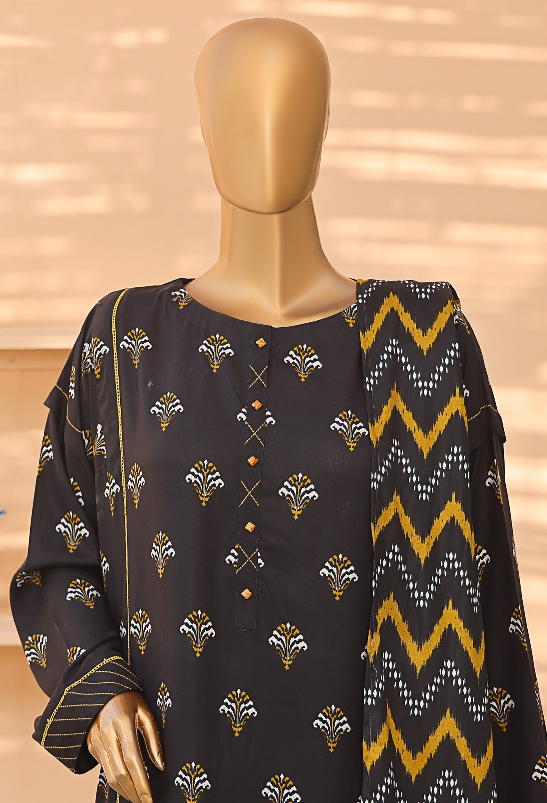 HZ Textile Unstitched Full Suit Linen Wintry Vol-4 Collection 25 D-01.