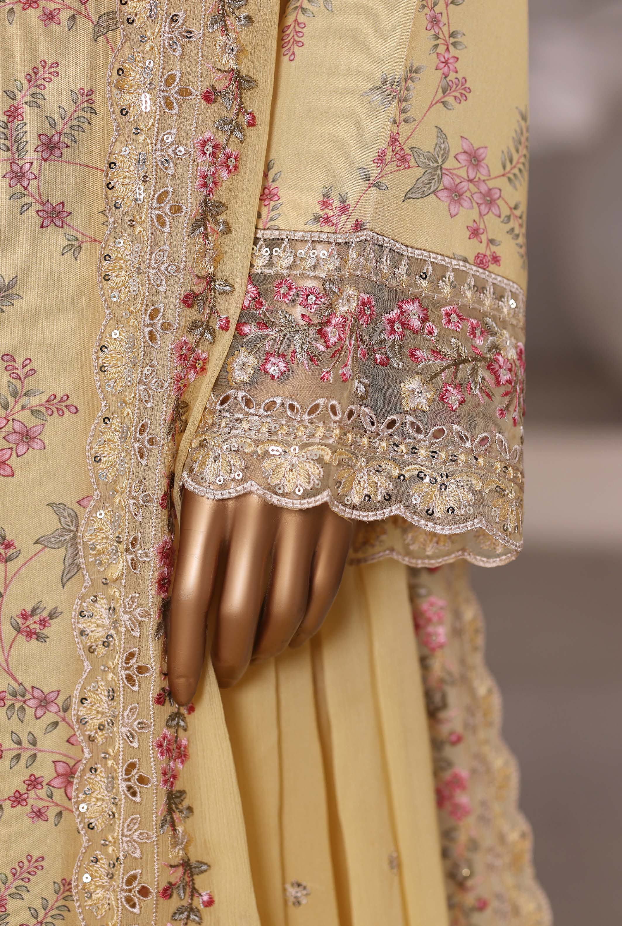 Sadabahar Luxury Viscose With Chiffon Embroidered Dupatta 3pcs Stitched Collection 2025 0-02