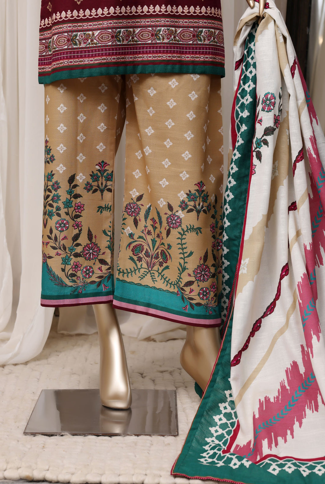 Sadabahar Luxury Khaddar Printed 3piece  stitched Vol-03 2026 D-02