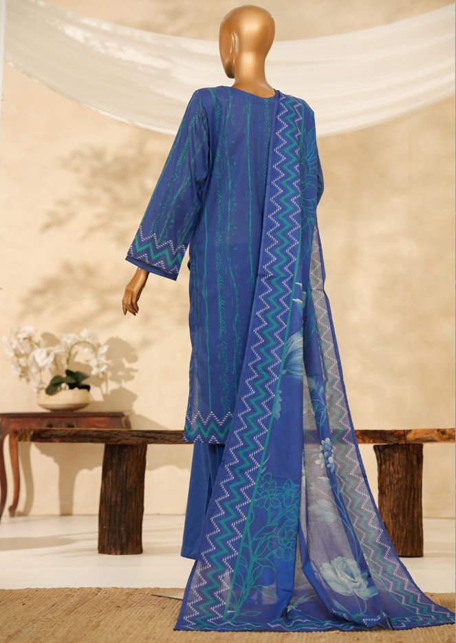 HZ Textile Ready to Wear PRINTKARI CAMBRIC Chikankari 3PC Collection 2025 D-03