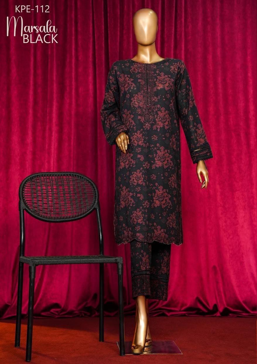 HZ Textile stitched Blooming Winter Khaddar 2Piece Co-ords Stitched Collection 2025 D-05