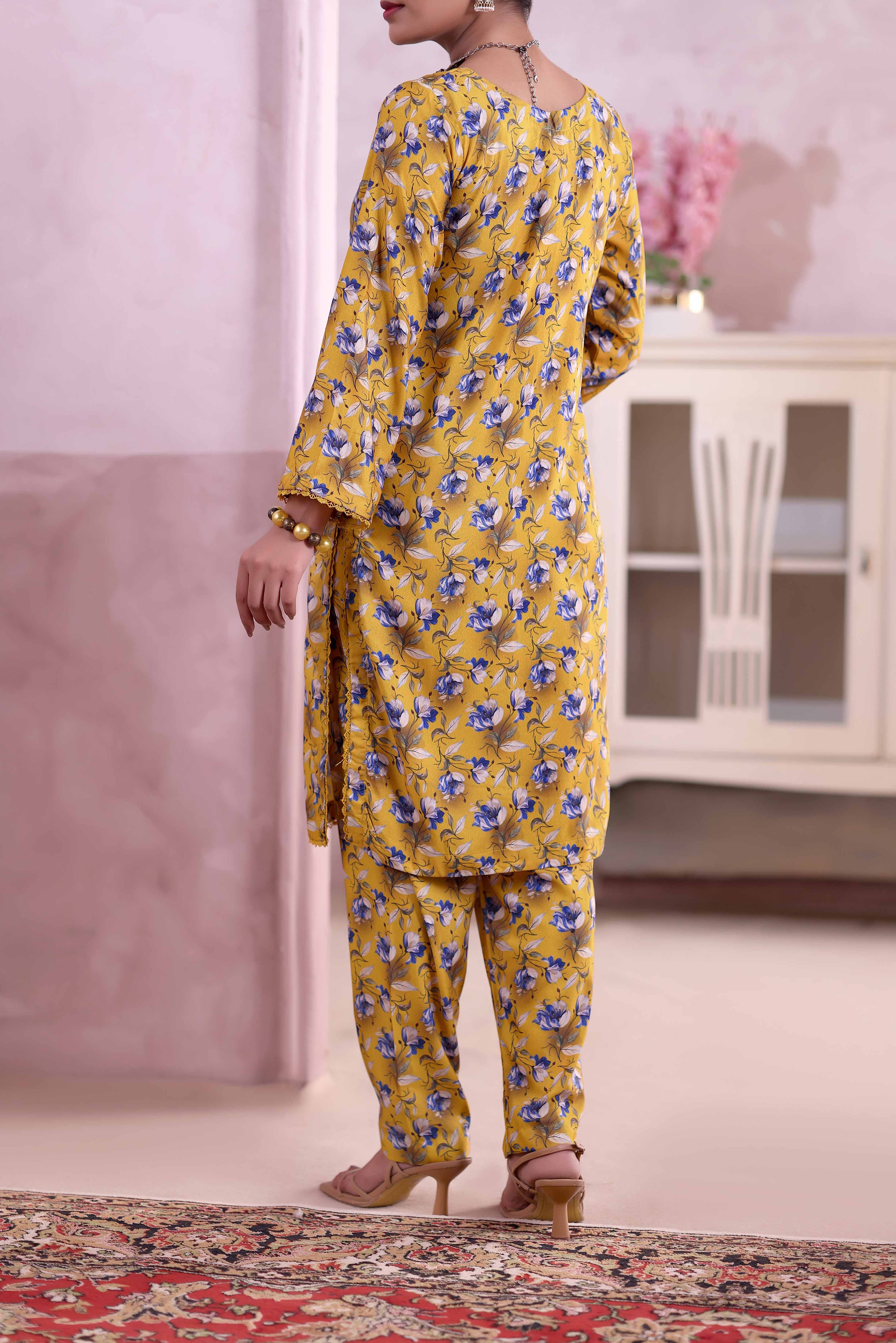 AIZAL Collection Ready to Wear KHAAS Digital KARANDI 3PC Collection 2025 D-02