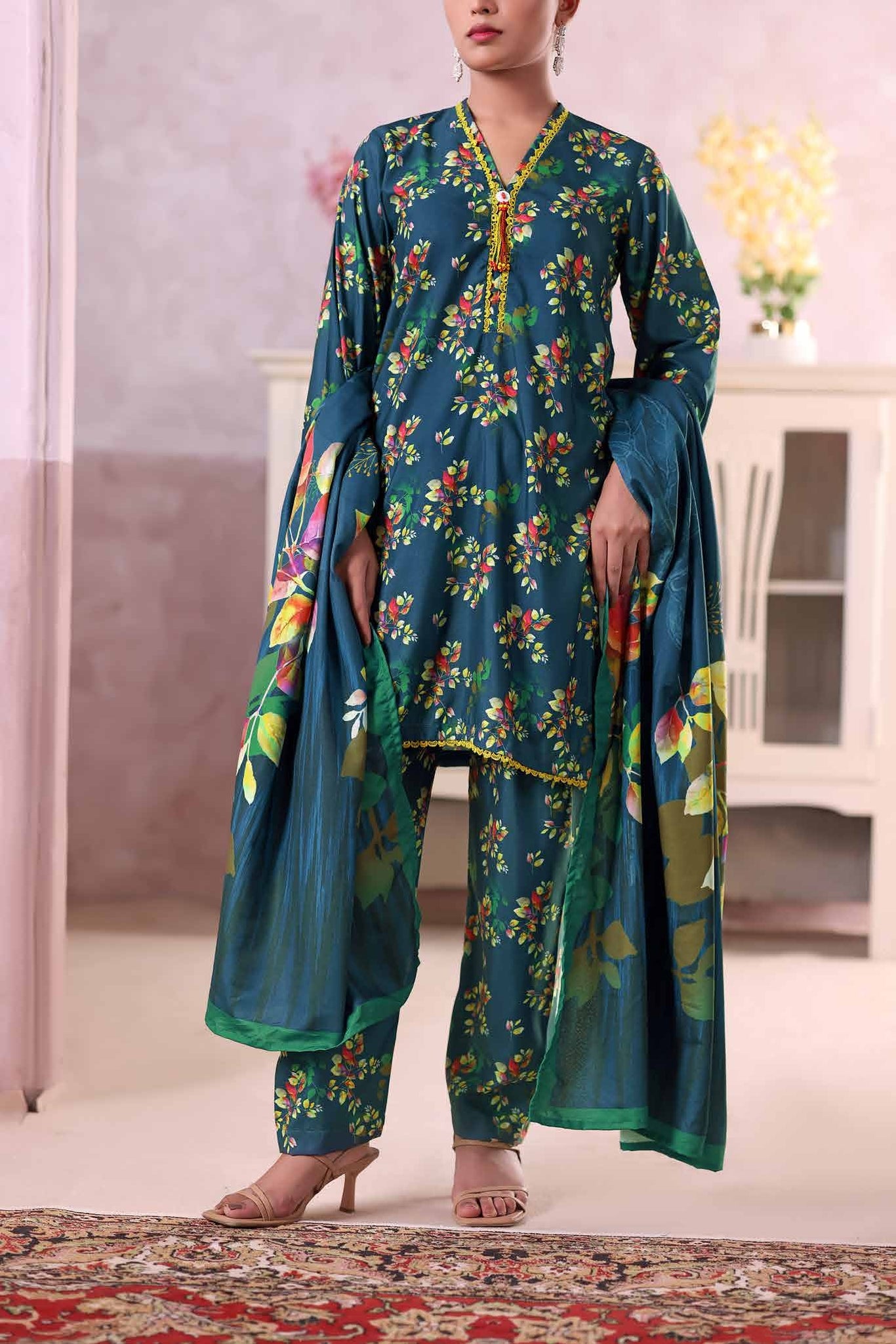 AIZAL Collection Ready to Wear KHAAS Digital KARANDI 3PC Collection 2025 D-03