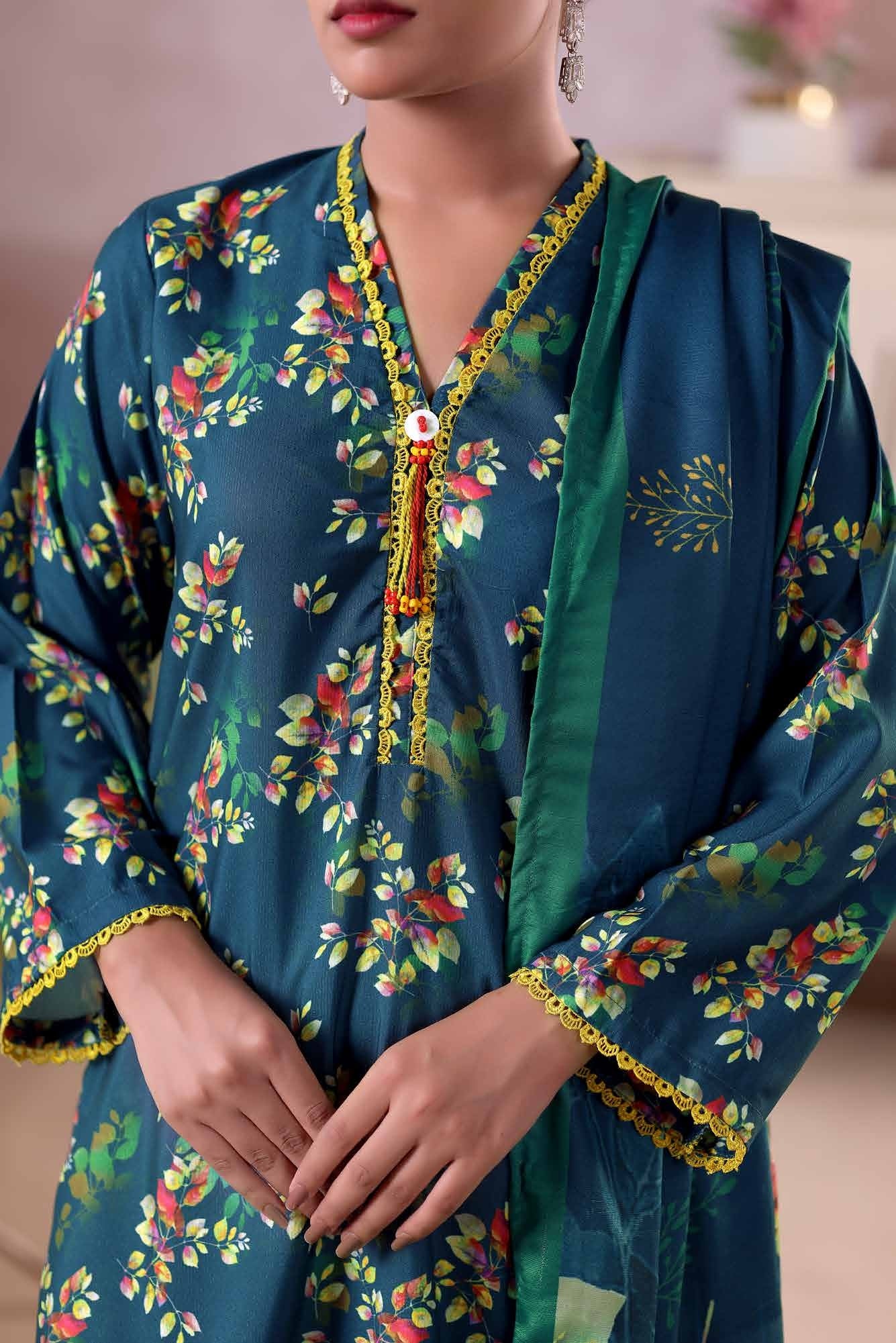 AIZAL Collection Ready to Wear KHAAS Digital KARANDI 3PC Collection 2025 D-03