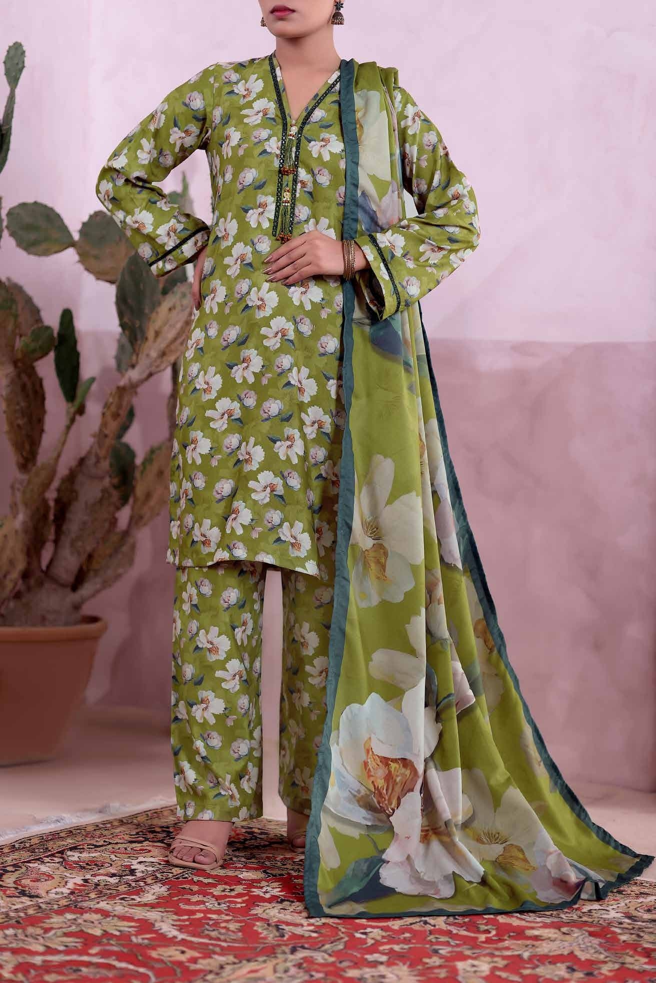 AIZAL Collection Ready to Wear KHAAS Digital KARANDI 3PC Collection 2025 D-04