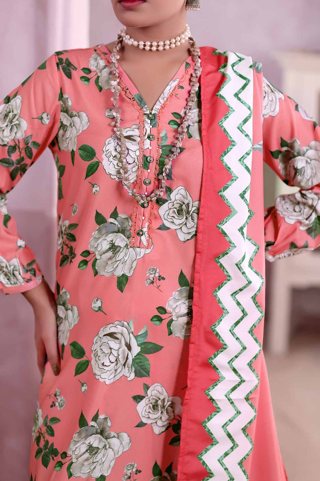 AIZAL Collection Ready to Wear KHAAS Digital KARANDI 3PC Collection 2025 D-05