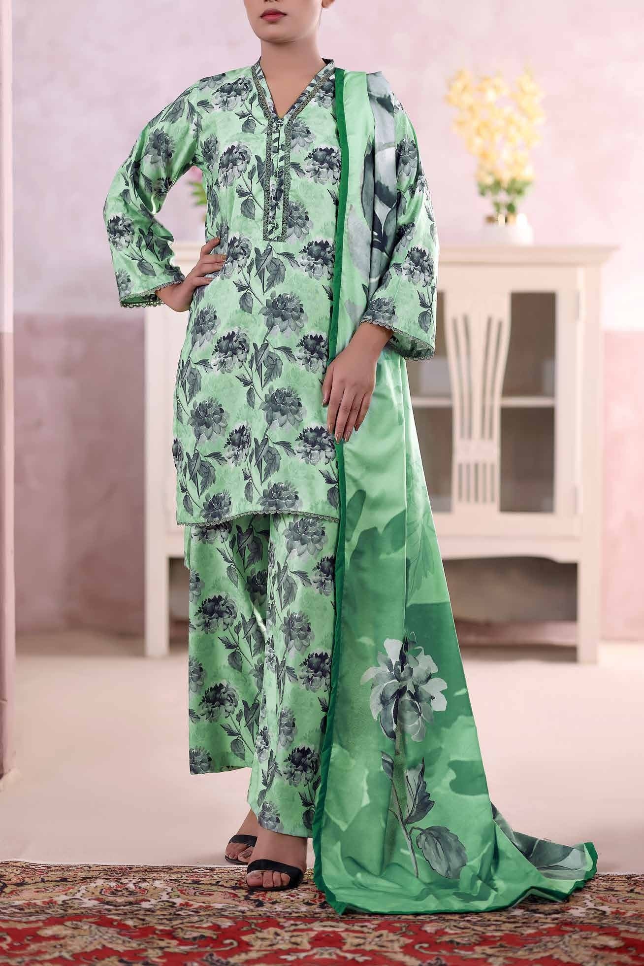 AIZAL Collection Ready to Wear KHAAS Digital KARANDI 3PC Collection 2025 D-01