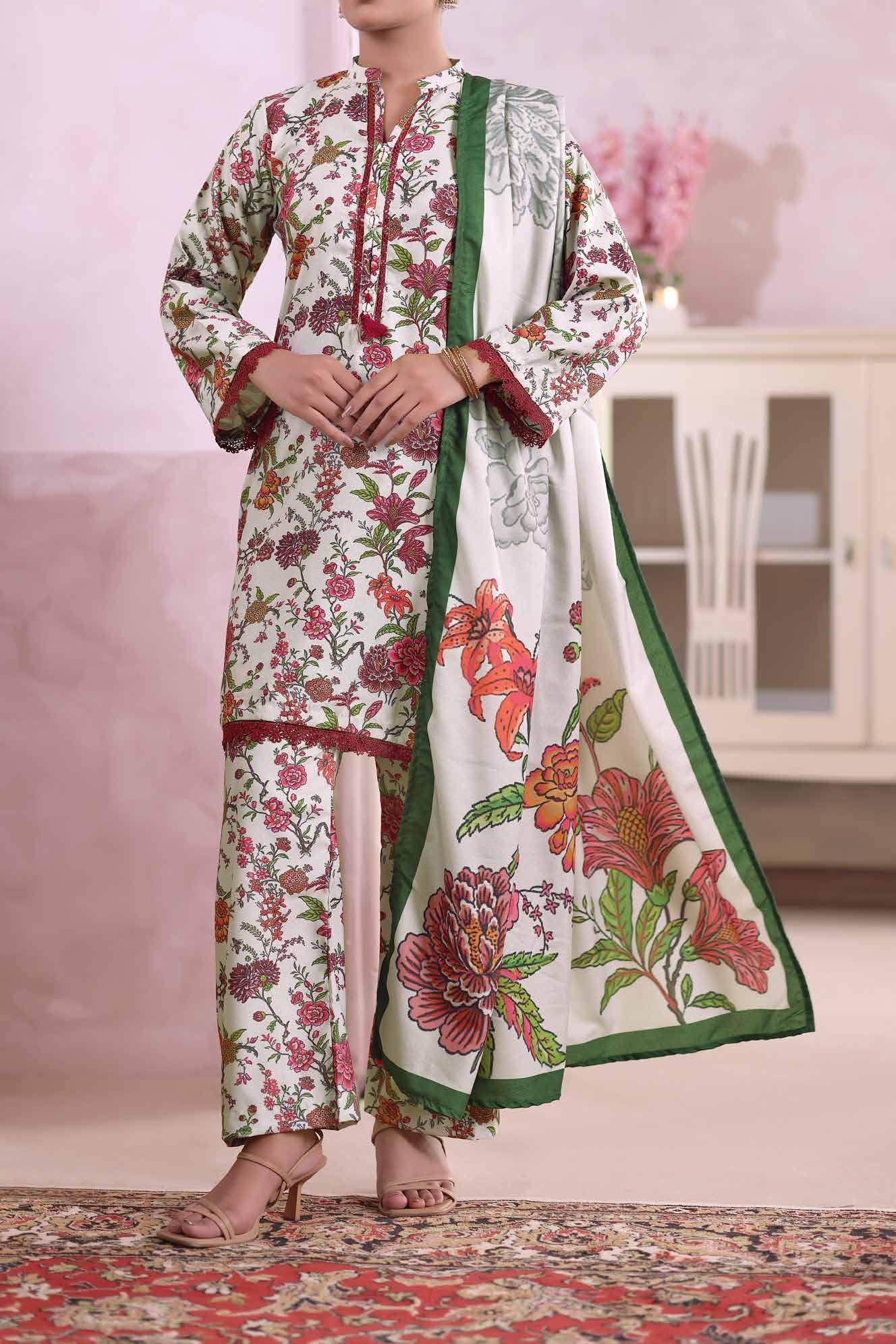 AIZAL Collection Ready to Wear KHAAS Digital KARANDI 3PC Collection 2025 D-07