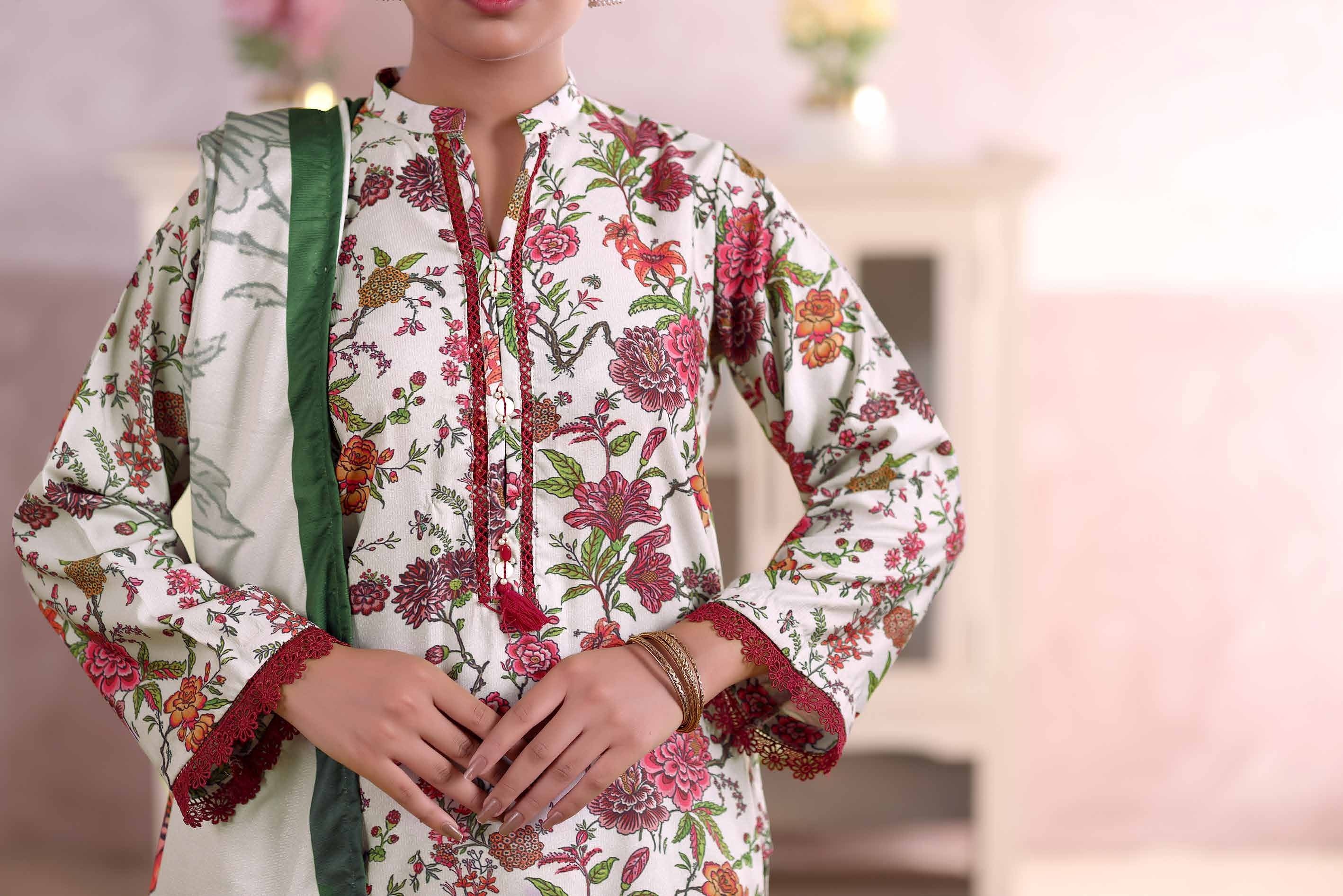 AIZAL Collection Ready to Wear KHAAS Digital KARANDI 3PC Collection 2025 D-07