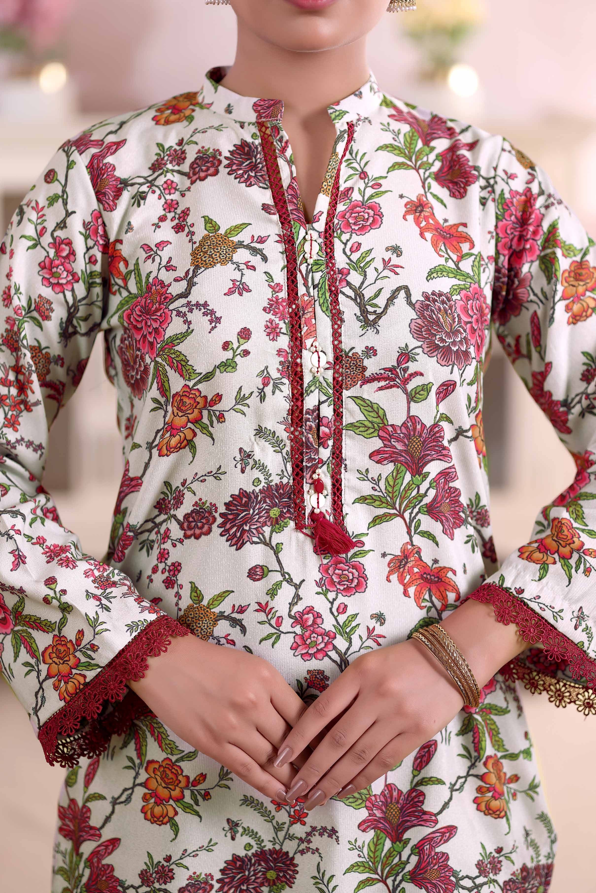 AIZAL Collection Ready to Wear KHAAS Digital KARANDI 3PC Collection 2025 D-07