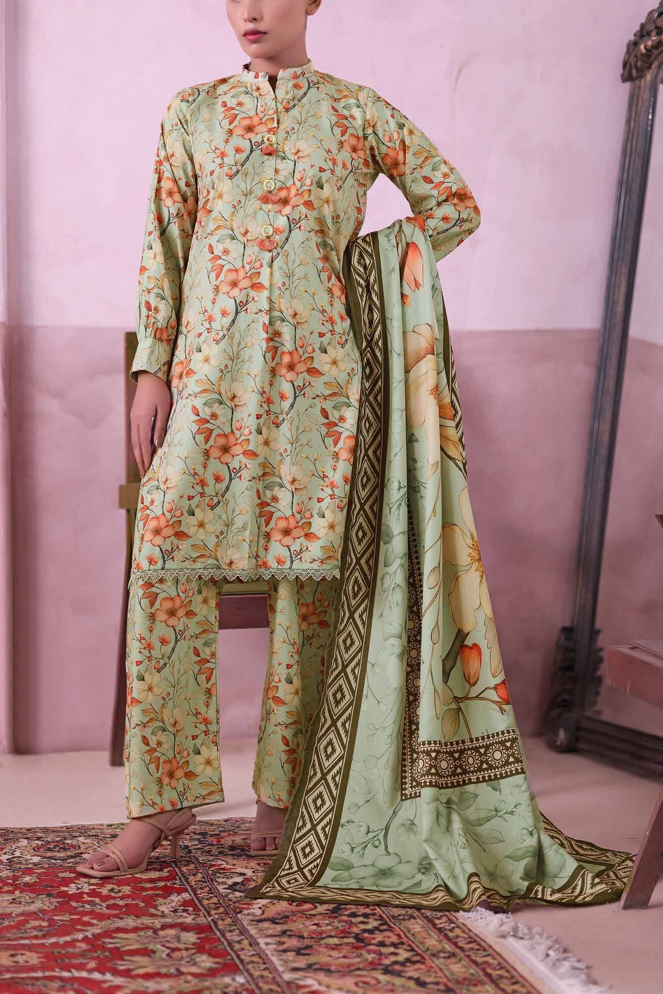 AIZAL Collection Ready to Wear KHAAS Digital KARANDI 3PC Collection 2025 D-08