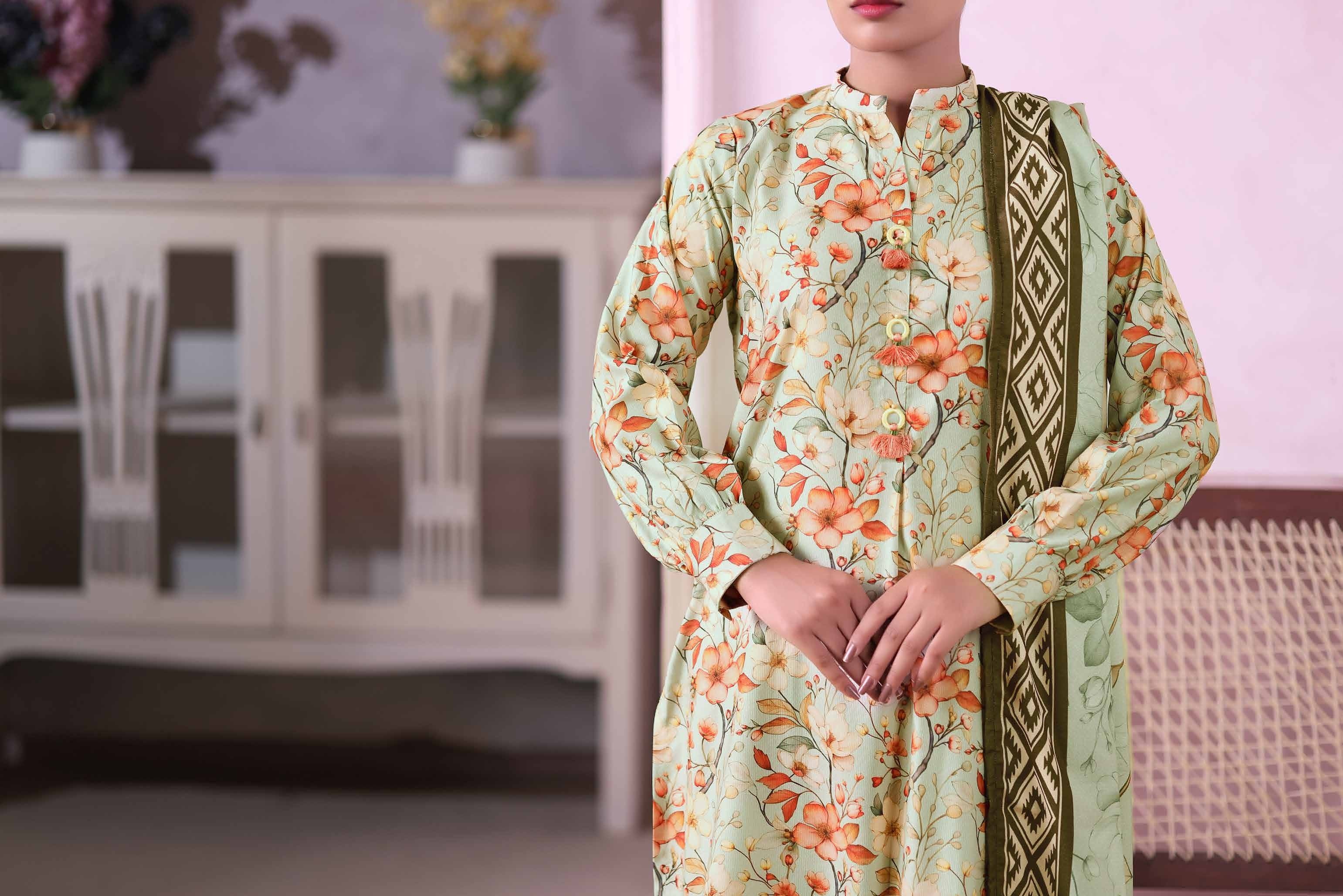 AIZAL Collection Ready to Wear KHAAS Digital KARANDI 3PC Collection 2025 D-08