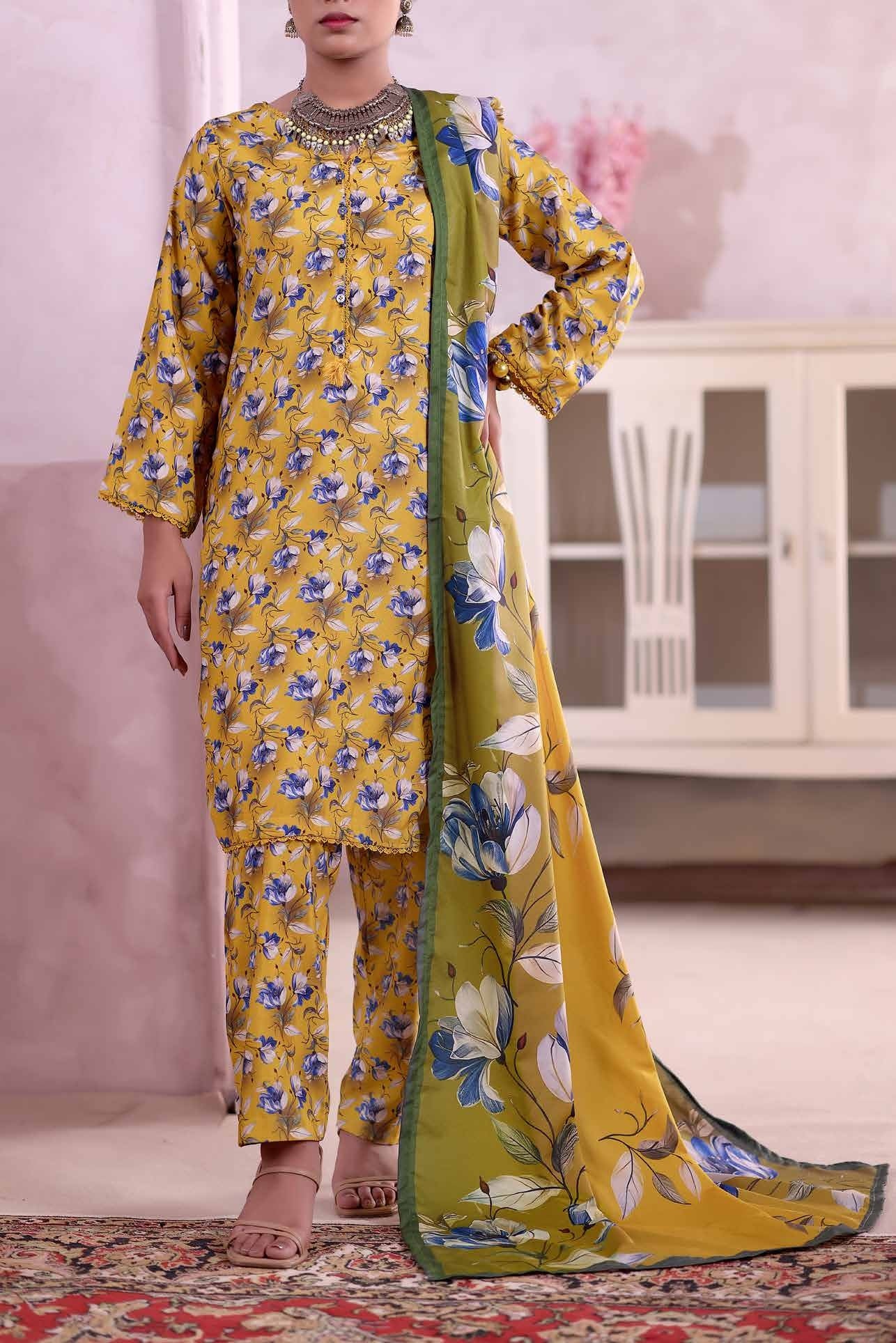 AIZAL Collection Ready to Wear KHAAS Digital KARANDI 3PC Collection 2025 D-02