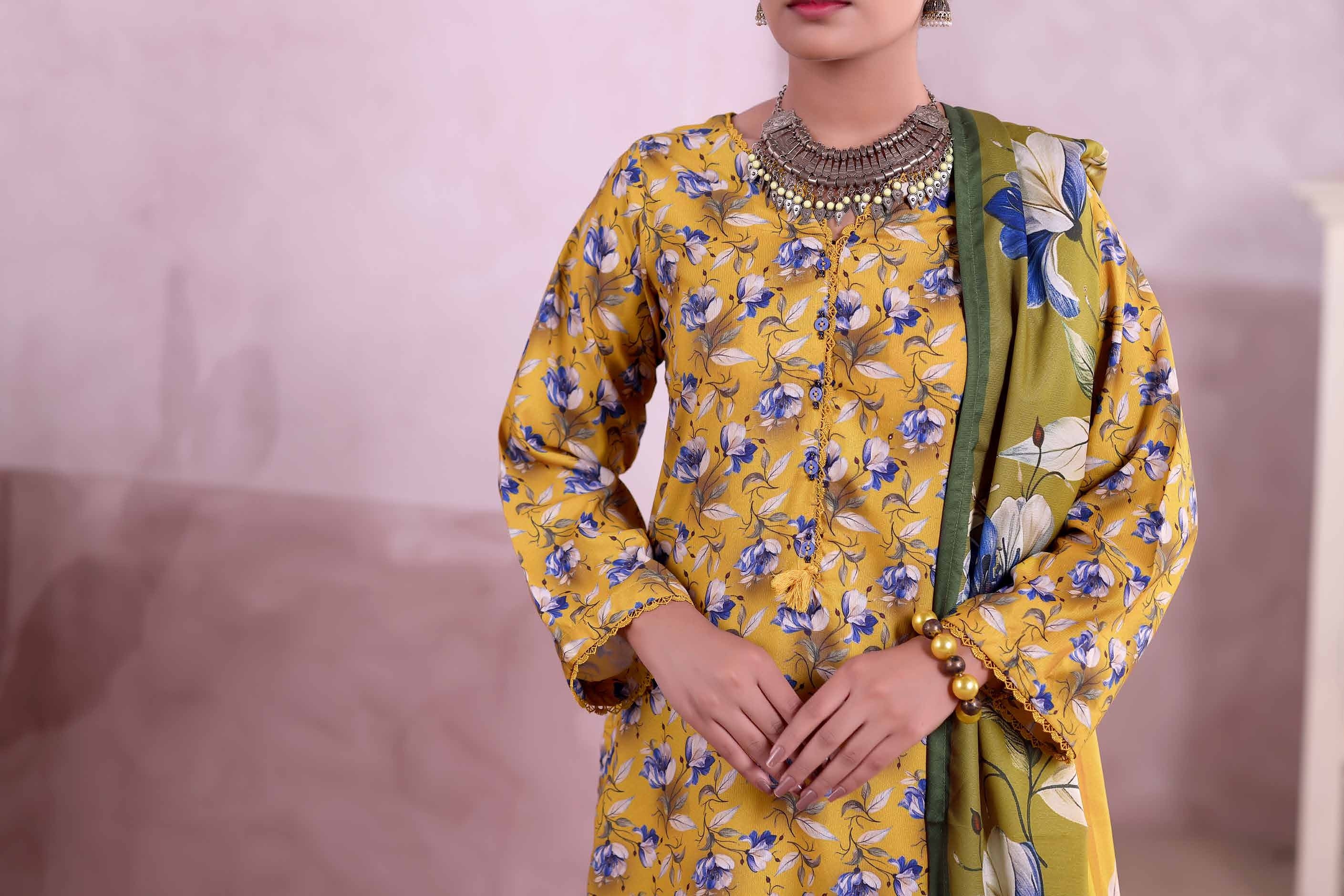 AIZAL Collection Ready to Wear KHAAS Digital KARANDI 3PC Collection 2025 D-02