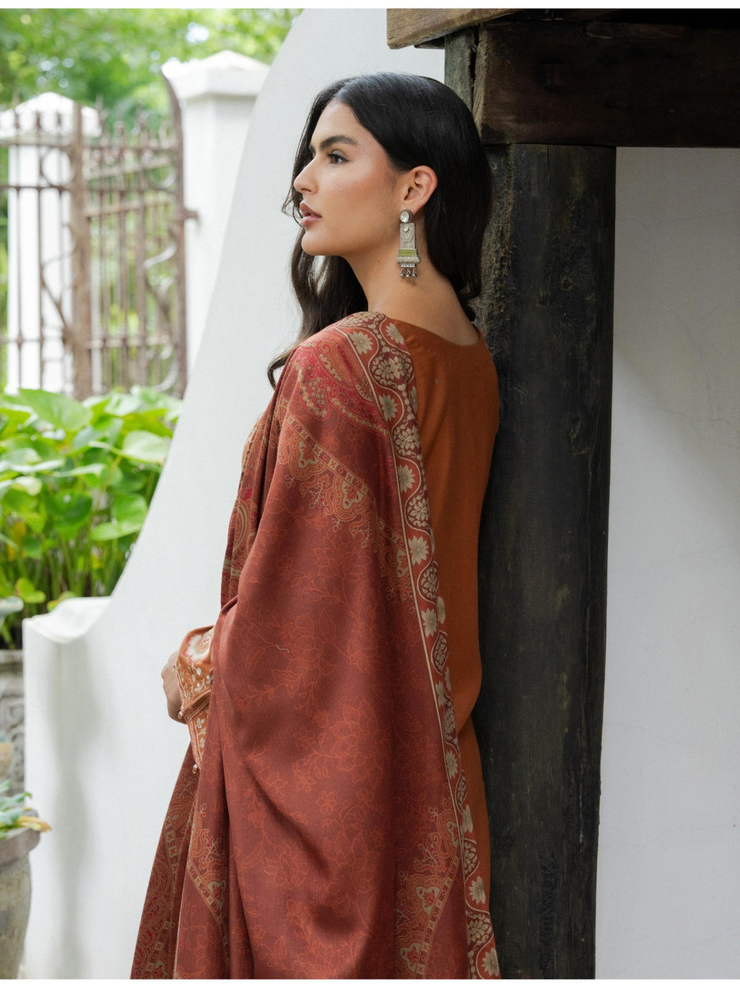 Allys by Kashmere Embroidered Wool Rust Unstitched 3-Piece Suit Collection D-AL-1325