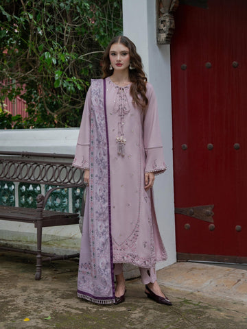 Allys by Kashmere Embroidered Wool Lilac Unstitched 3-Piece Suit Collection D-AL-1326