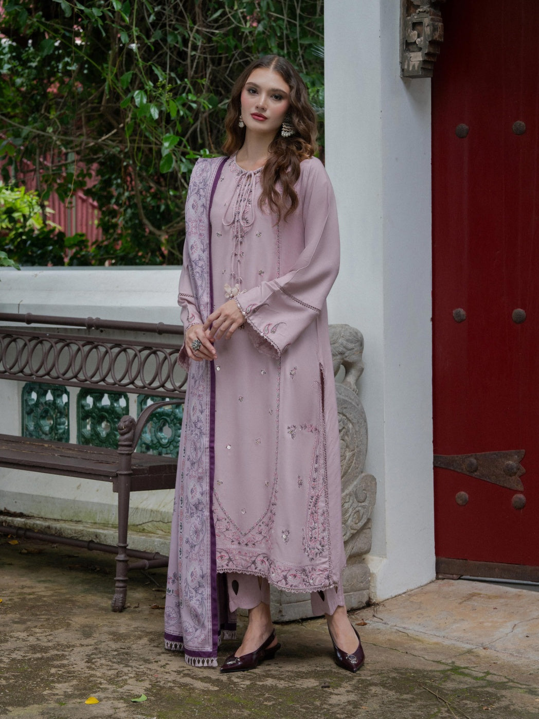 Allys by Kashmere Embroidered Wool Lilac Unstitched 3-Piece Suit Collection D-AL-1326