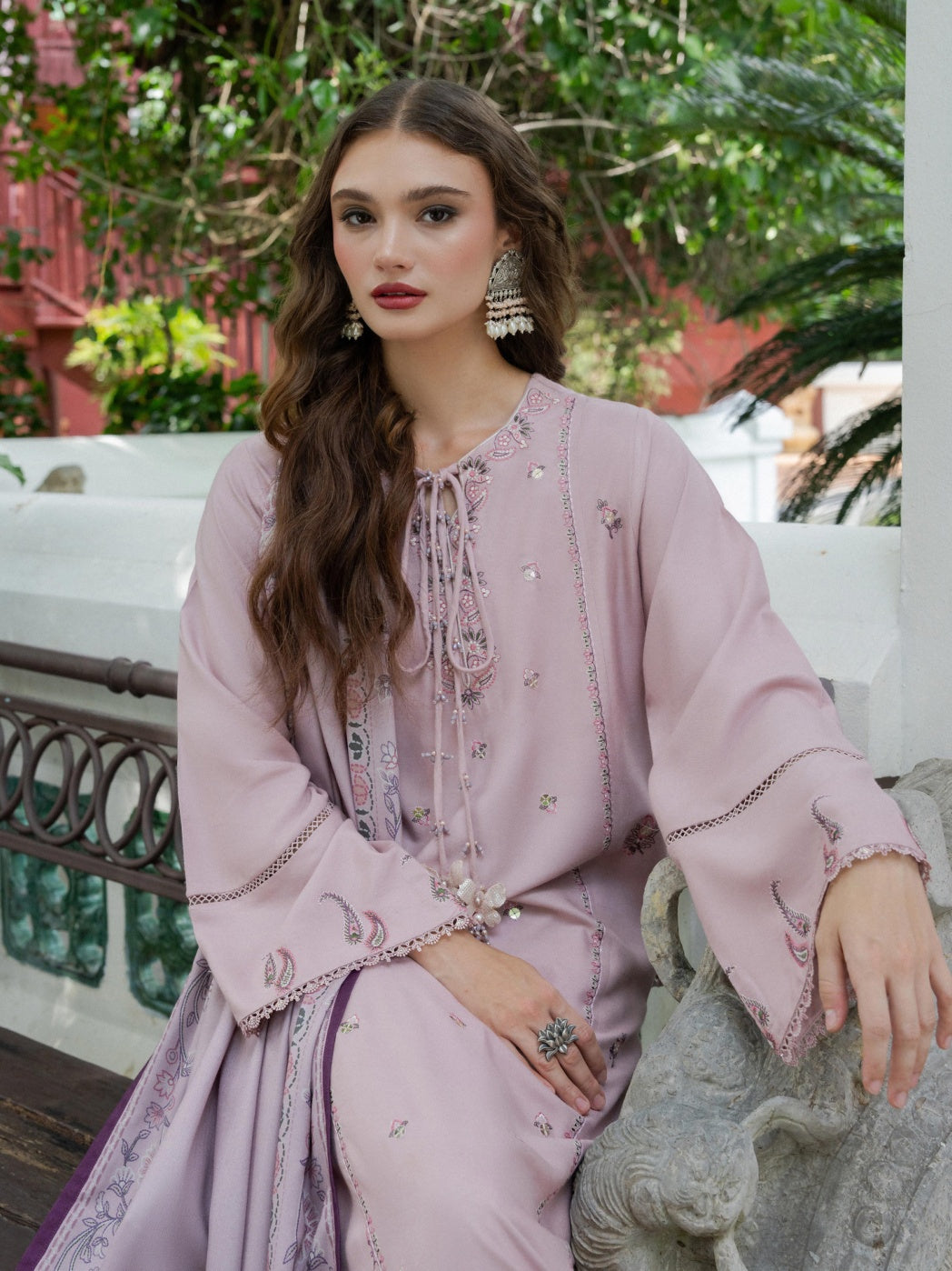 Allys by Kashmere Embroidered Wool Lilac Unstitched 3-Piece Suit Collection D-AL-1326