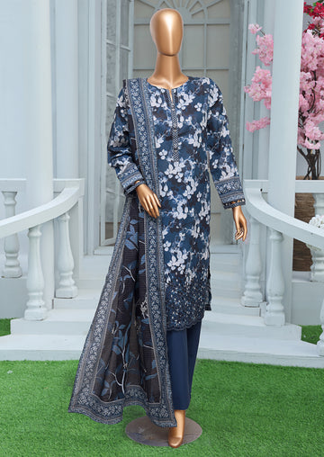 HZ Textile Unstitched ASASA  Digital Printed Embroidered Lawn Shirt with Digilal Printed Karandi Lawn Dupatta Collection'25 D-02
