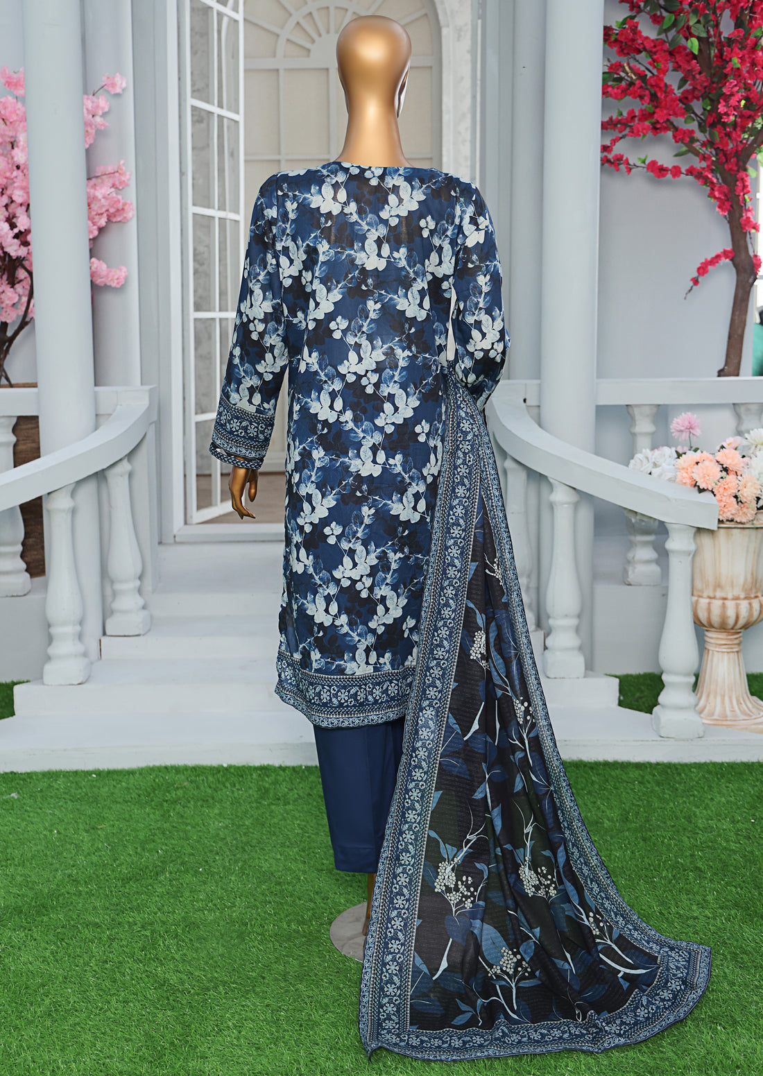 HZ Textile Unstitched ASASA  Digital Printed Embroidered Lawn Shirt with Digilal Printed Karandi Lawn Dupatta Collection'25 D-02