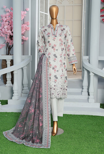 HZ Textile Unstitched ASASA Digital Printed Embroidered Lawn Shirt with Digilal Printed Karandi Lawn Dupatta Collection'25 D-03