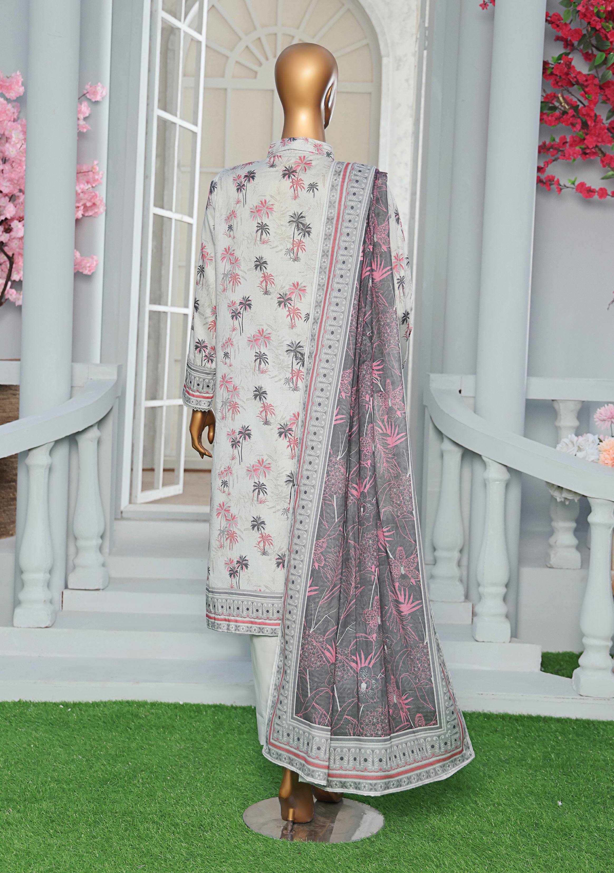 HZ Textile Unstitched ASASA Digital Printed Embroidered Lawn Shirt with Digilal Printed Karandi Lawn Dupatta Collection'25 D-03