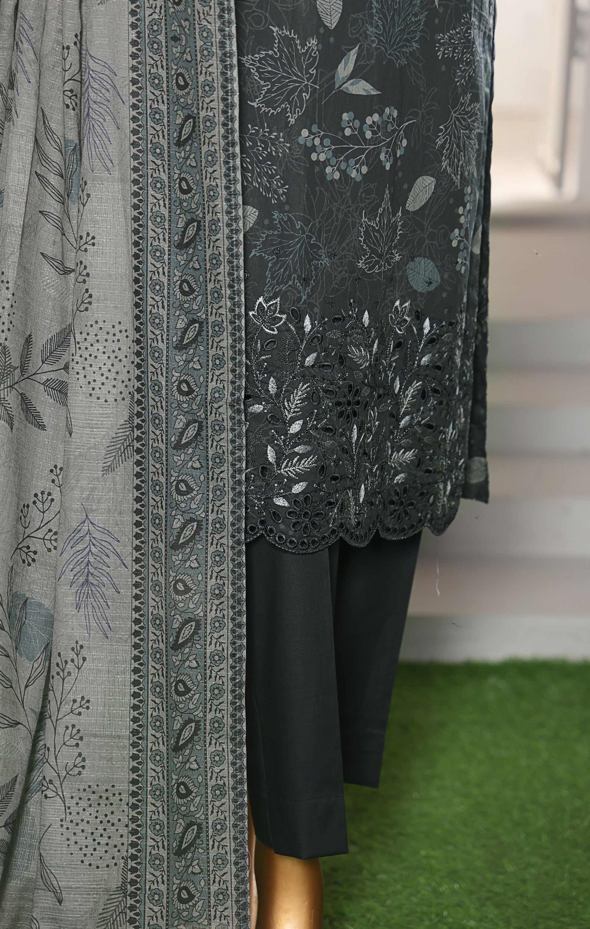 HZ Textile Unstitched ASASA  Digital Printed Embroidered Lawn Shirt with Digilal Printed Karandi Lawn Dupatta Collection'25 D-04