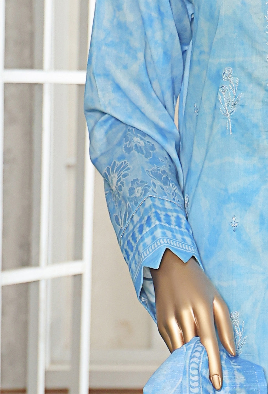 HZ Textile Unstitched ASASA Digital Printed Embroidered Lawn Shirt with Digilal Printed Karandi Lawn Dupatta Collection'25 D-05