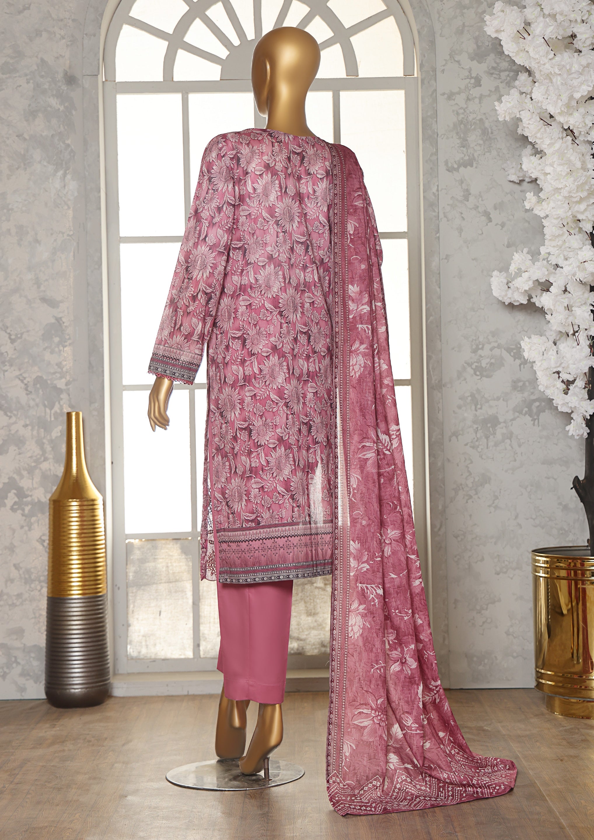 HZ Textile Unstitched ASASA Digital Printed Embroidered Lawn Shirt with Digilal Printed Karandi Lawn Dupatta Collection'25 D-01