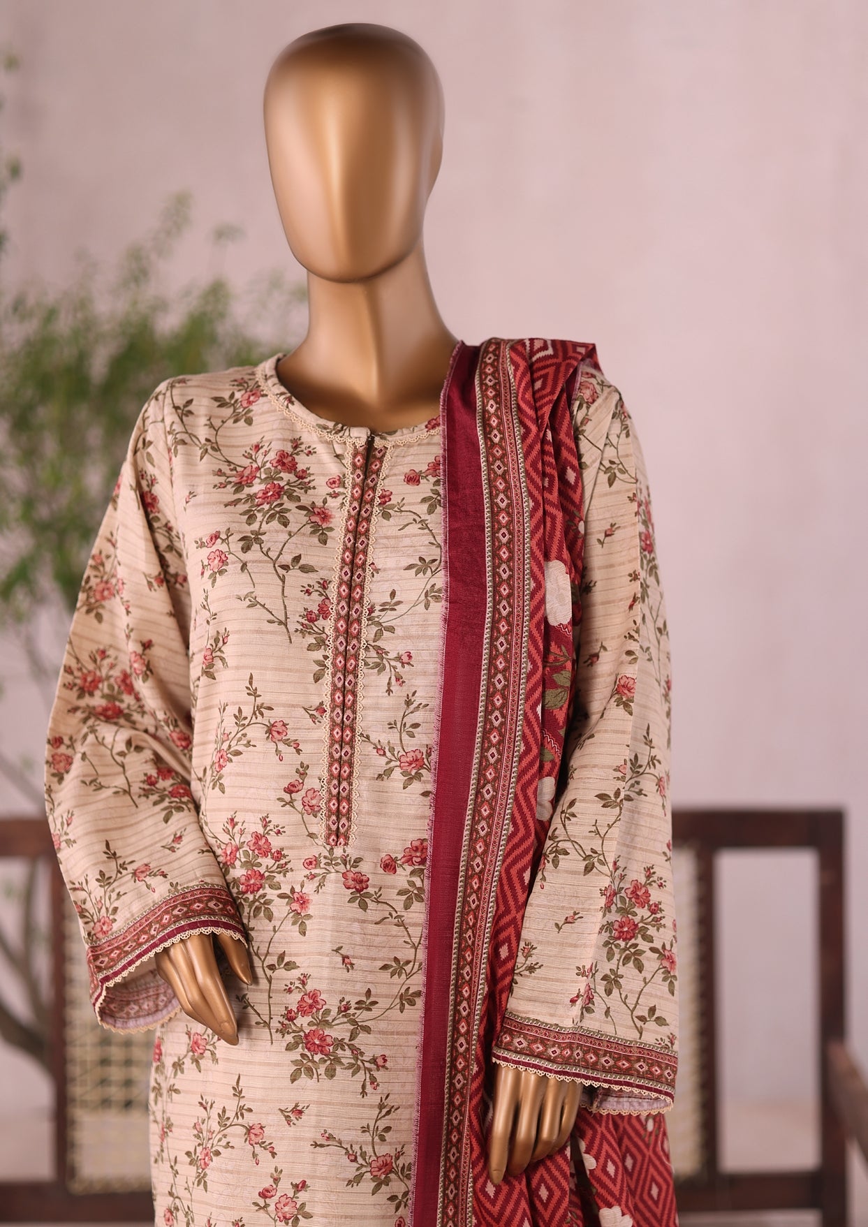 BIN SAEED Printed Khadder 3pcs Stitched Vol-3 3Piece stitched COLLECTION 2025 D-02
